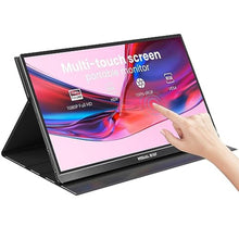 Load image into Gallery viewer, Visual Beat Portable Monitor Touch Screen 15.6'' 1080P USB-C HDMI Computer Display HDR IPS Eye Care Screen 100% sRGB with Smart Cover, Dual Speakers for Laptop PC Mac Phone PS4/5 Xbox Switch, Black_1
