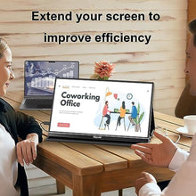 Load image into Gallery viewer, Visual Beat Portable Monitor Touch Screen 15.6'' 1080P USB-C HDMI Computer Display HDR IPS Eye Care Screen 100% sRGB with Smart Cover, Dual Speakers for Laptop PC Mac Phone PS4/5 Xbox Switch, Black_369
