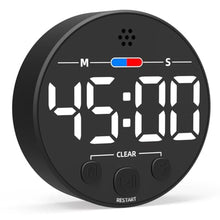 Load image into Gallery viewer, Visual Digital Timer for Kitchen, Classroom, Kids, Productivity, Magnetic Countdown Timer for Egg Cooking, Toddler, Focus, Work, Task, Small Desk Timer with Large LED Display, Super Loud Alarm - White, Blackwhite_1
