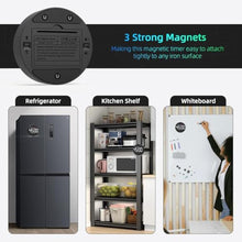 Load image into Gallery viewer, Visual Digital Timer for Kitchen, Classroom, Kids, Productivity, Magnetic Countdown Timer for Egg Cooking, Toddler, Focus, Work, Task, Small Desk Timer with Large LED Display, Super Loud Alarm - White, Blackwhite_5693
