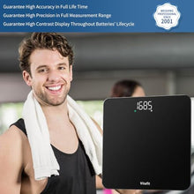 Load image into Gallery viewer, Vitafit Scale for Body Weight, Accuracy 0.1lb by Our Professional Scale Factory Since 2001, Digital Bathroom Weight Scale LED and Step On, 3xAAA Battery Included, 400lb/182kg, Spray Silver Black, ScaleSpraySilverBlacklb_1643
