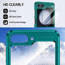 Load image into Gallery viewer, Vizvera for Galaxy Z Flip 5 Case with Hinge Protection, Flip z 5 Full Cover Built-in Outer Screen Protection HD Clearly Shockproof Case for Galaxy z flip 5 (2023)-Mountain Green, MountainGreen_680
