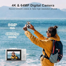 Load image into Gallery viewer, VJIANGER 4K Digital Camera, Vlogging Camera with 180 Flip Screen, YLWCWhite_560
