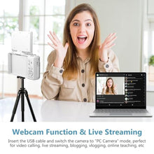 Load image into Gallery viewer, VJIANGER 4K Digital Camera, Vlogging Camera with 180 Flip Screen, YLWCWhite_562
