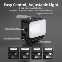 Load image into Gallery viewer, Vlogging Light for DJI Osmo Nano, Magnetic Mini LED Action Camera Video Light Accessories, Quick Release Cold Shoe Adapter Photography LED Fill Light for Vlog Selfie Video Recording_406
