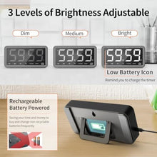 Load image into Gallery viewer, VOCOO Large 7.8" Digital Timer, Magnetic LED Timer for Kitchen &amp; Classroom, SpaceGrey_115
