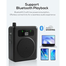 Load image into Gallery viewer, Voice Amplifier for Teachers Portable Lavalier Microphone and Speaker, Black_96
