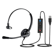 Load image into Gallery viewer, VoicePro 10 Professional Home Office and Call Center USB Headset with Noise Canceling Microphone, HD Speakers and in Line Call Controls with Mute, Compatible with All UC Voice Platforms., Black_1
