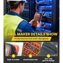 Load image into Gallery viewer, VolenGo E1000 Heat Shrink Label Maker, Wire Label Maker Waterproof-Labels, Orange_50
