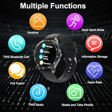 Load image into Gallery viewer, VOVOAEWACH Smart Watch with Earbuds, 1.32 Inch Round Fitness Watch X10, 2 in 1 Bluetooth Watch with Step,Calories,Sleep Monitor,Heart Rate Blood Pressu-re Monitor for iOS &amp; Android, black_4205
