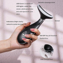 Load image into Gallery viewer, VRAIKO Lily Neck Face Massager, Skin Rejuvenation Beauty Massager, 3-in-1 at-Home Facial Spa Tool, Lifting, Toning and Tightening for a Radiant Appearance (Space Black), SpaceBlack_6194

