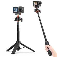 Load image into Gallery viewer, VRIG Action 5Pro Magnetic Extension Tripod for DJI OSMO 360,Portable Selfie Stick Handle Grip with Cold Shoe, Quick Release Mount Compatible with DJI OSMO Action 5Pro/4/3 Accessories, Orange_1
