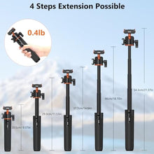 Load image into Gallery viewer, VRIG Action 5Pro Magnetic Extension Tripod for DJI OSMO 360,Portable Selfie Stick Handle Grip with Cold Shoe, Quick Release Mount Compatible with DJI OSMO Action 5Pro/4/3 Accessories, Orange_471
