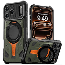 Load image into Gallery viewer, VRS DESIGN Quickstand Pro for iPhone 17 Pro Max Case (2025), [Magnetic Charging Compatible] Strong Magnet Ring Kickstand, Heavy Duty Rugged Shockproof Protective Cover (Contour Green), ContourGreen_1
