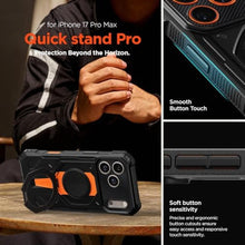 Load image into Gallery viewer, VRS DESIGN Quickstand Pro for iPhone 17 Pro Max Case (2025), [Magnetic Charging Compatible] Strong Magnet Ring Kickstand, Heavy Duty Rugged Shockproof Protective Cover (Contour Green), ContourGreen_638
