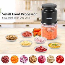 Load image into Gallery viewer, Vsidiuoer Mini Food Processor 2.5 Cup, Meat Grinder 400W, Small Food Processor Mini with 4 Stainless Blades, Electric Food Chopper Suitable for Meat, Vegetables, Fruits, Nuts_1208
