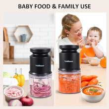 Load image into Gallery viewer, Vsidiuoer Mini Food Processor 2.5 Cup, Meat Grinder 400W, Small Food Processor Mini with 4 Stainless Blades, Electric Food Chopper Suitable for Meat, Vegetables, Fruits, Nuts_1209

