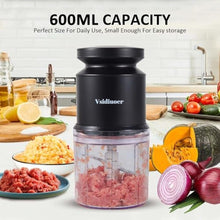 Load image into Gallery viewer, Vsidiuoer Mini Food Processor 2.5 Cup, Meat Grinder 400W, Small Food Processor Mini with 4 Stainless Blades, Electric Food Chopper Suitable for Meat, Vegetables, Fruits, Nuts_1210
