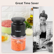 Load image into Gallery viewer, Vsidiuoer Mini Food Processor 2.5 Cup, Meat Grinder 400W, Small Food Processor Mini with 4 Stainless Blades, Electric Food Chopper Suitable for Meat, Vegetables, Fruits, Nuts_1211
