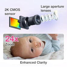 Load image into Gallery viewer, VTech Smart WiFi Baby Monitor See Your Baby at Home or from Anywhere, 2K Camera, 5.5" Screen, 24X Zoom, Wide Angle, Night Vision, Night Light, Free App | Smart HD Plus, White_3978
