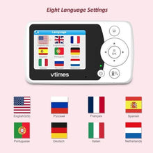 Load image into Gallery viewer, VTimes Baby Monitor with Camera and Audio, No WiFi, 2.4" LCD Screen, Two-Way Talk, Portable, Night Vision, 1000ft Range, Temperature Sensor, Alarm and Lullaby, for Baby Shower, White_1278
