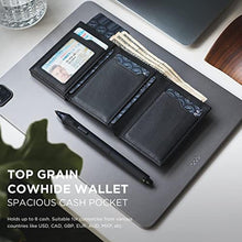 Load image into Gallery viewer, VULKIT Card Holder Wallet with Coin Pocket Magnetic Closure Pop Up Cards With ID Window Top Grain Leather Wallet for Cash &amp; Credit Cards, TopGrainCowhideBlack_7671
