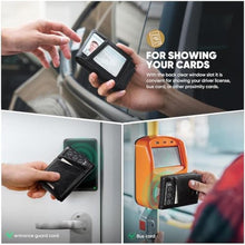 Load image into Gallery viewer, VULKIT Mens Card Holder RFID Blocking with Pop-Up Credit Card Ejector and Double Window Slots for ID and Key Card, Black_2695
