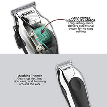 Load image into Gallery viewer, Wahl Clipper USA Deluxe Corded Chrome Pro, Complete Hair and Trimming Kit, Includes Corded Clipper, Cordless Battery Trimmer, and Styling Shears, for a Cut Every Time - Model 3029682, BlackSilver_8722
