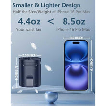 Load image into Gallery viewer, Waist Fan Clip On Shirt Fan-Mini Light Weight Portable Fans that Blow Cold Air,Small Personal Battery Powered Fans,Belt Body Under Shirt AC Cooler,Quiet Wearable Hanging Neck Fan for Women Men Kids, Blue_500
