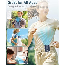 Load image into Gallery viewer, Waist Fan Clip On Shirt Fan-Mini Light Weight Portable Fans that Blow Cold Air,Small Personal Battery Powered Fans,Belt Body Under Shirt AC Cooler,Quiet Wearable Hanging Neck Fan for Women Men Kids, Blue_501
