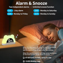 Load image into Gallery viewer, Wake Up Night Light Alarm Clock, Colorful LED Desk Clock, Gift for Kids_5674
