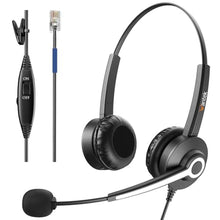Load image into Gallery viewer, Wantek RJ9 Headset for Cisco IP Phones, Telephone Headset with Noise Canceling Microphone &amp; Mute Button, Office Phone Headset Compatible with Cisco 6800 6900 7800 7900 8800 Series IP Phones, Darkgray_1

