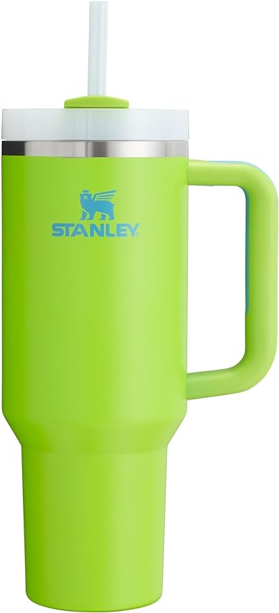 Stanley Quencher H2.0 FlowState Stainless Steel Vacuum Insulated Tumbler with Lid and Straw for Water, Iced Tea or Coffee, Smoothie and More, Bright Lime, 40 oz