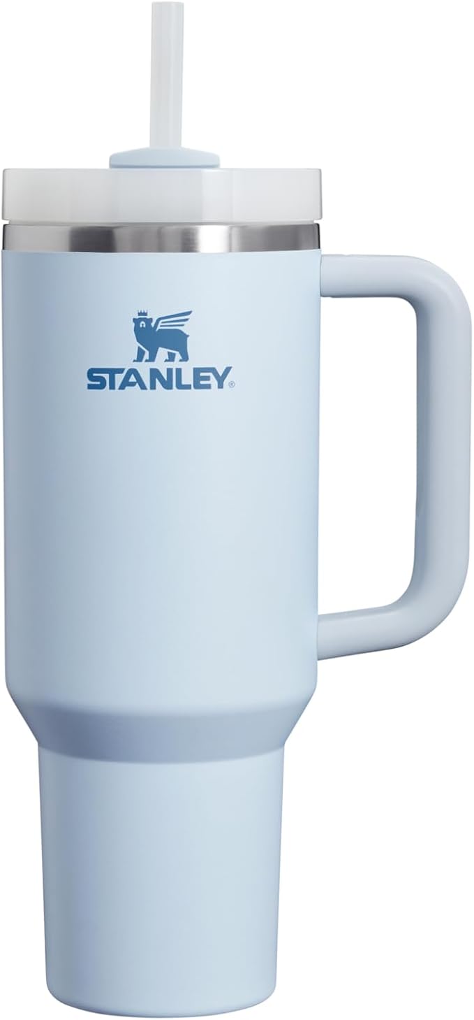 Stanley Quencher H2.0 FlowState Stainless Steel Vacuum Insulated Tumbler with Lid and Straw for Water, Iced Tea or Coffee, Smoothie and More, Glacier, 40 oz