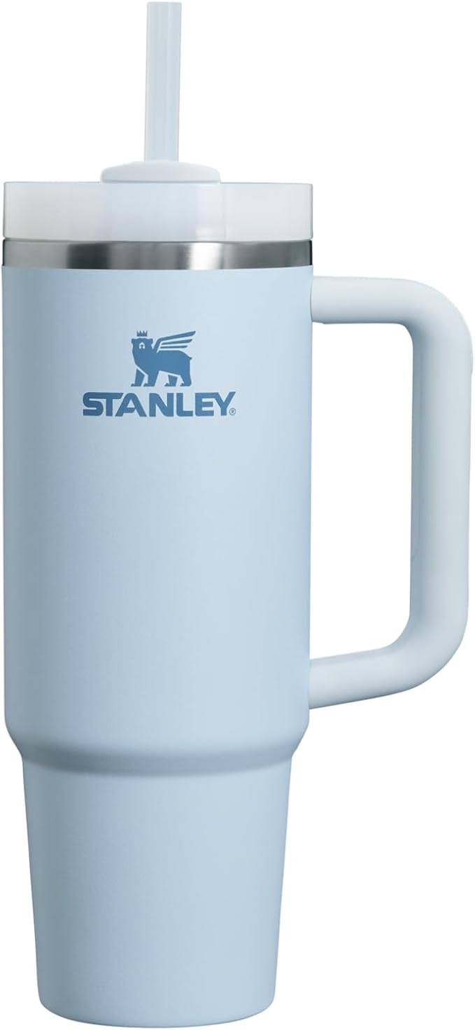 Stanley Quencher H2.0 FlowState Stainless Steel Vacuum Insulated Tumbler with Lid and Straw for Water, Iced Tea or Coffee, Smoothie and More, Glacier, 30 oz