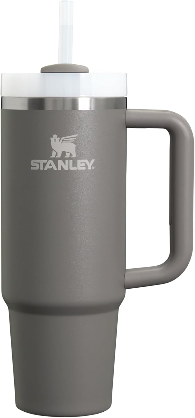 Stanley Quencher H2.0 FlowState Stainless Steel Vacuum Insulated Tumbler with Lid and Straw for Water, Iced Tea or Coffee, Smoothie and More, Stone, 30oz