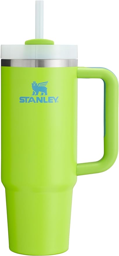 Stanley Quencher H2.0 FlowState Stainless Steel Vacuum Insulated Tumbler with Lid and Straw for Water, Iced Tea or Coffee, Smoothie and More, Bright Lime, 30 oz