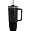 Load image into Gallery viewer, Stanley Quencher H2.0 FlowState Stainless Steel Vacuum Insulated Tumbler with Lid and Straw for Water Iced Tea or Coffee, Smoothie and More, Black 2.0, 30oz
