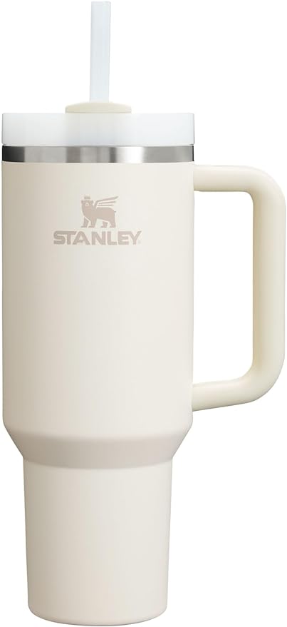 Stanley Quencher H2.0 FlowState Stainless Steel Vacuum Insulated Tumbler with Lid and Straw for Water, Iced Tea or Coffee, Smoothie and More, Cream 2.0, 40oz