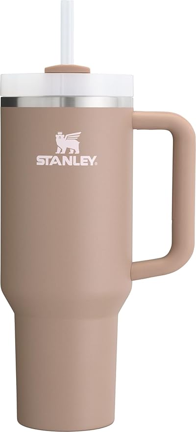 Stanley Quencher H2.0 FlowState Stainless Steel Vacuum Insulated Tumbler with Lid and Straw for Water, Iced Tea or Coffee, Smoothie and More, Almond Rose, 40 oz