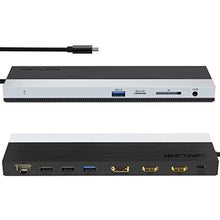 Load image into Gallery viewer, WAVLINK USB C Docking Station 4K Triple Display (2 HDMI,1 DisplayPort) with PD, USB 2.0/3.0, RJ45 Gigabit Ethernet, SD/TF Slot, Audio Jack for Windows &amp; Mac, Support 85W Charging of Laptop, SilverGrayDockingStation_1
