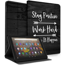 Load image into Gallery viewer, Wazzasoft for Amazon Kindle Fire HD 10/10 Plus Tablet Case 13th/11th Generation for Women Girls Kids Boys Men Folio Cover Cute Kawaii Design Fashion Cool Quotes Unique Cases for Kindle Fire 10.1 Inch, BlackWord_1
