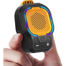 Load image into Gallery viewer, Wearable Bluetooth Speaker, Magnetic Clip-on Wireless Portable Speaker with 3 Light Modes, 10H USB, Built-in Mic Hands-Free Mini Loud Speaker, Lightweight for Jobsite Outdoor Work Commute Gift, Yellow_1
