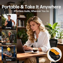 Load image into Gallery viewer, Wearable Bluetooth Speaker, Magnetic Clip-on Wireless Portable Speaker with 3 Light Modes, 10H USB, Built-in Mic Hands-Free Mini Loud Speaker, Lightweight for Jobsite Outdoor Work Commute Gift, Yellow_2290
