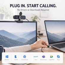 Load image into Gallery viewer, weishin 1080P Webcam with Microphone and Privacy Cover Plug&amp;Play, Black_828
