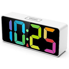 Load image into Gallery viewer, Welgo 7.5 Inches Large Dimmable Digital Alarm Clock for Seniors &amp; Kids, WhitecolorfulDigit_1
