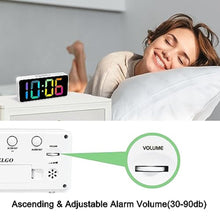 Load image into Gallery viewer, Welgo 7.5 Inches Large Dimmable Digital Alarm Clock for Seniors &amp; Kids, WhitecolorfulDigit_8521
