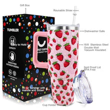 Load image into Gallery viewer, WENININOK Strawberry Cup 40 OZ Tumbler with Handle Straw Lid Leak Proof, StrawberryCup_6147

