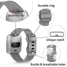 Load image into Gallery viewer, Wepro Band Compatible with Fitbit Versa 2 Bands for Women Men, Soft Band Compatible with Fitbit Versa Bands, Sport Waterproof Breathable Replacement Wristbands Strap for Versa Lite, Large, Gray_743
