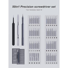 Load image into Gallery viewer, Wesdut 50-in-1 Small Screwdriver Set, [Super Durable &amp; Strong Magnetic] Tiny Torx Screwdriver Fits All Ring Doorbell, Precision Magnetic Mini Repair Tool Kit for Watch, Laptop, Eyeglass, Screw Driver, Black_5615
